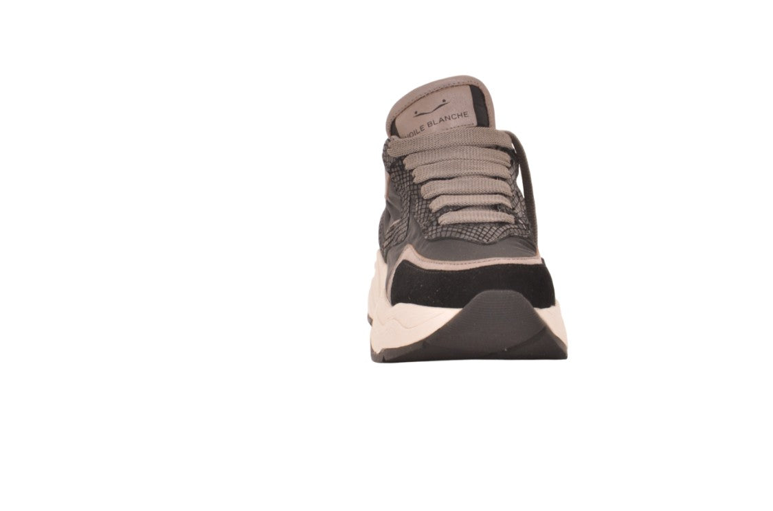 Two-Tone Suede And Technical Nylon Sneakers
