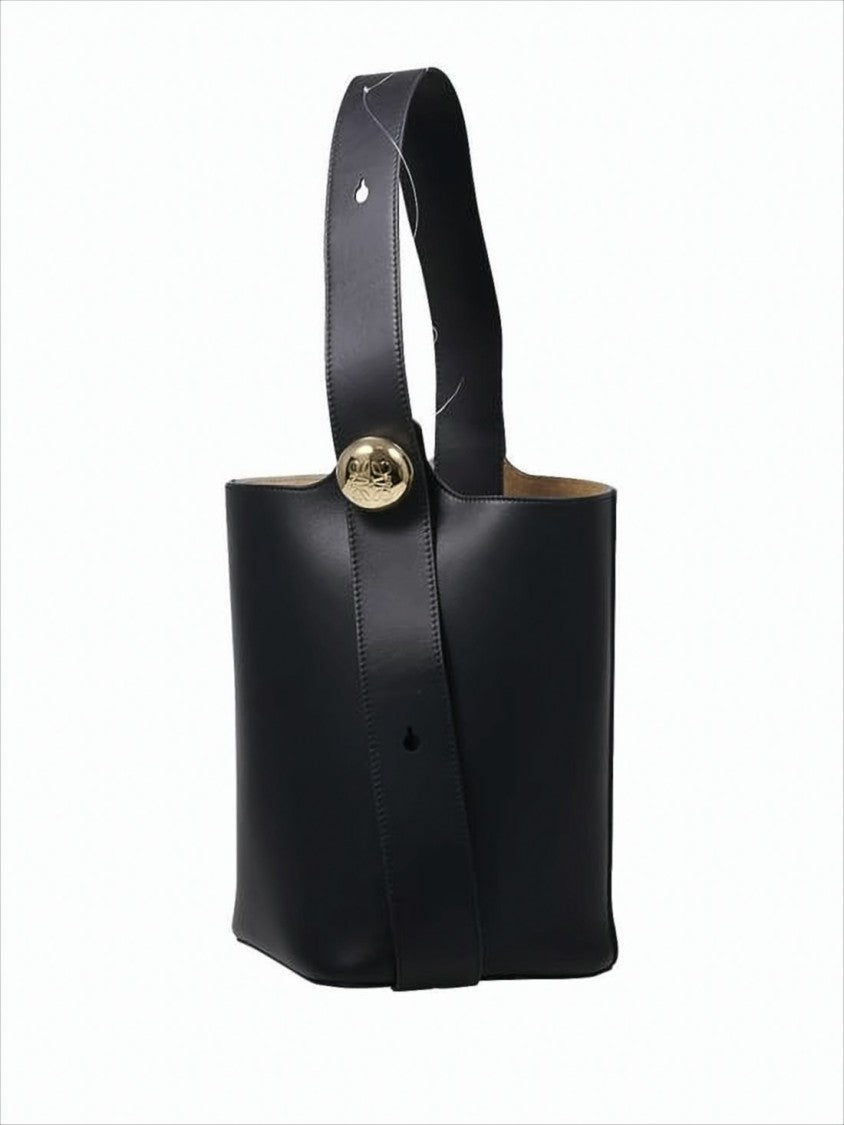 Structured Calf Leather Shoulder Bag