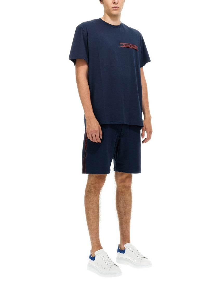 Bermuda Shorts With Selvedge Logo Band