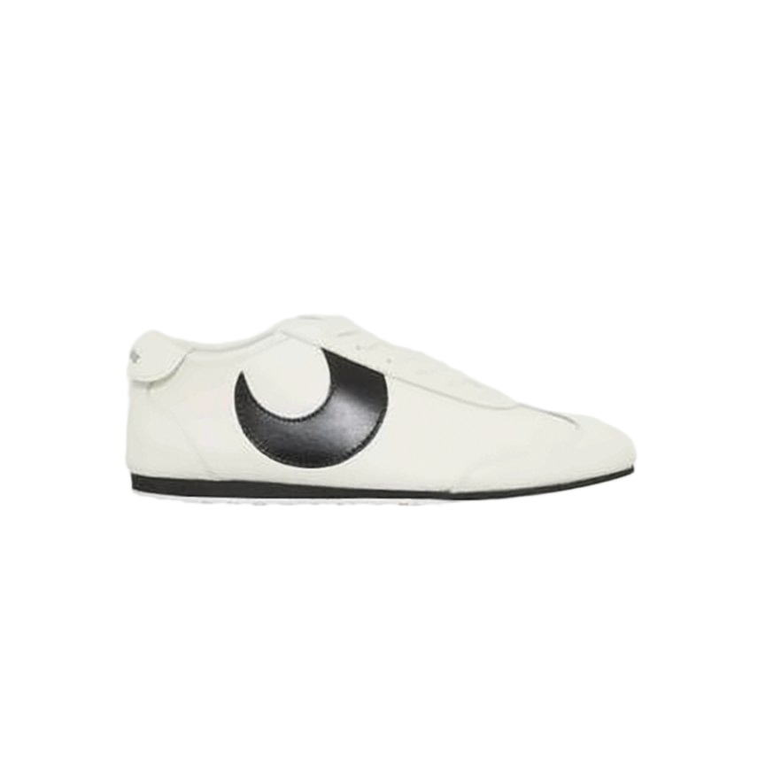 Smooth Leather Sneakers with Crescent Accent