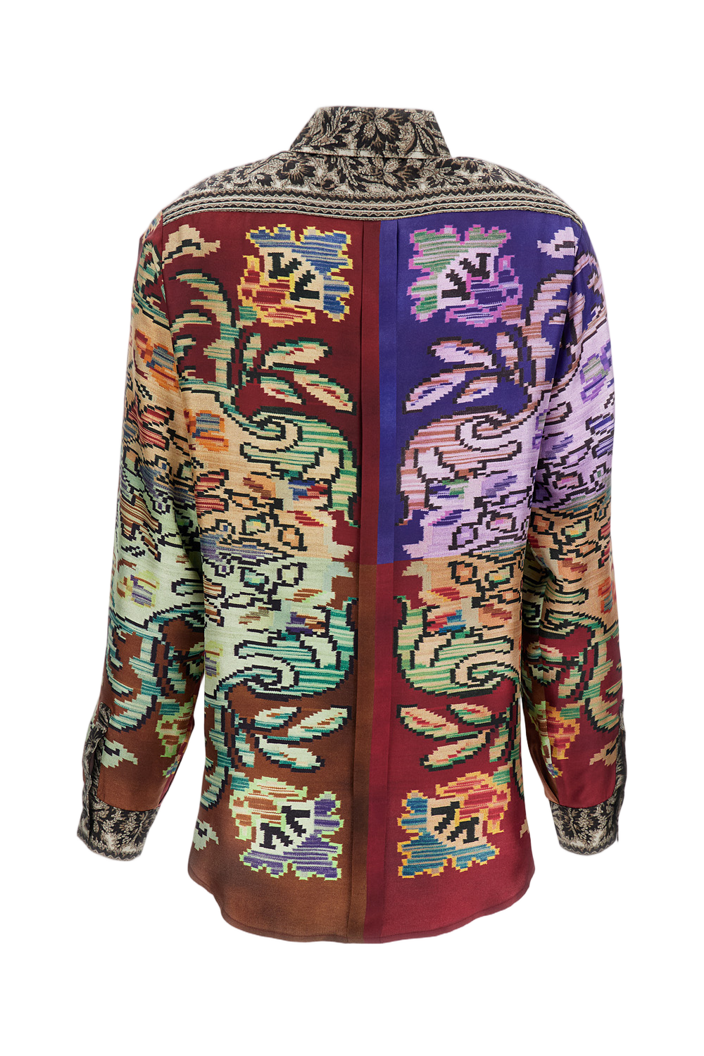 Multicolor Patterned Shirt With Classic Collar