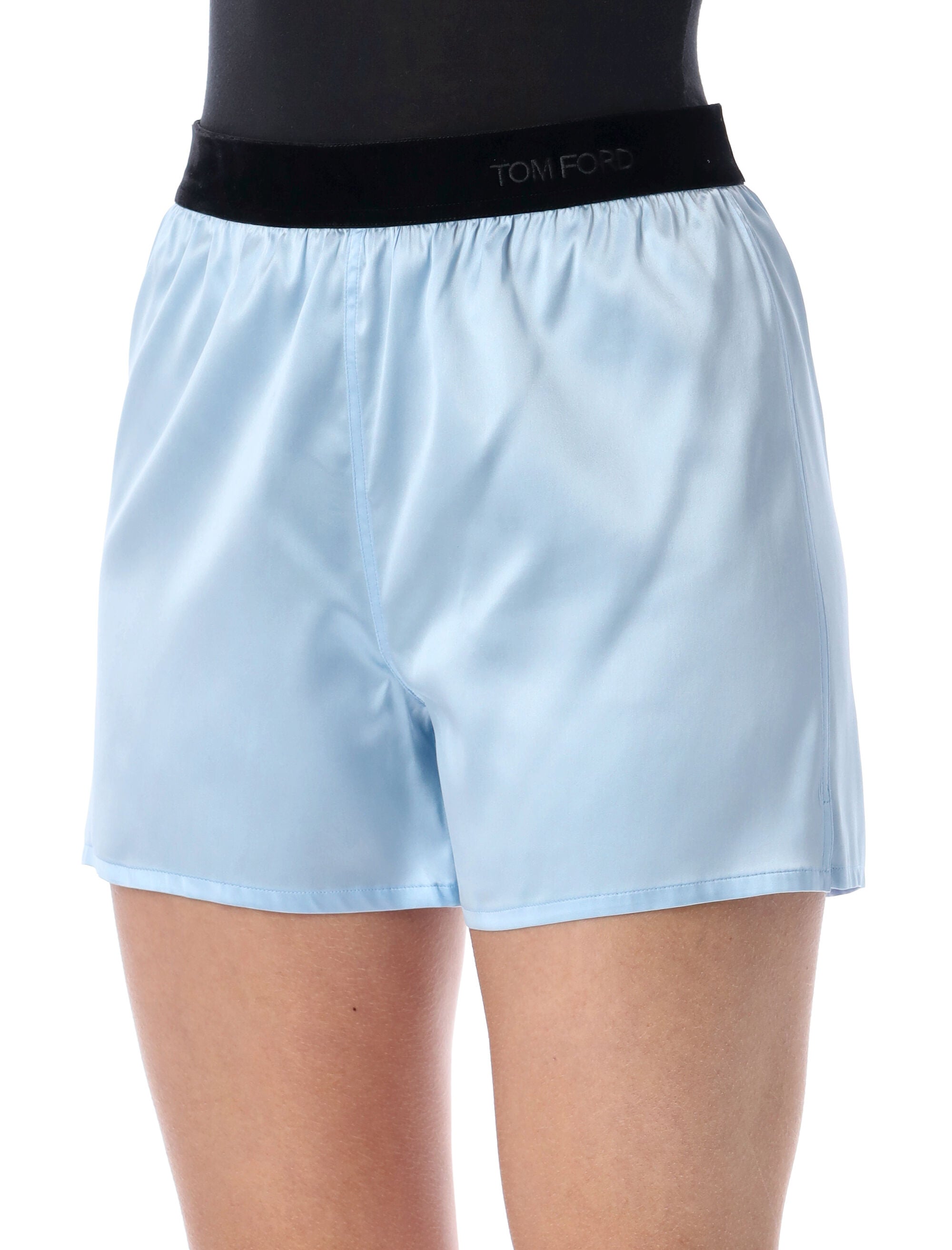 Stretch Silk Satin Pj Shorts