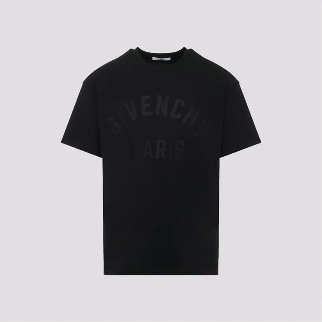 Short-Sleeve Black T-Shirt with Subtle Embossed Design