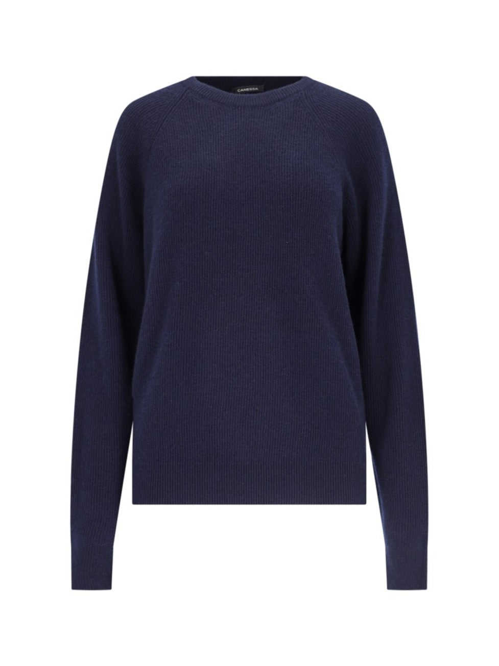 Basic Sweater In Blue Cashmere Navy Tones