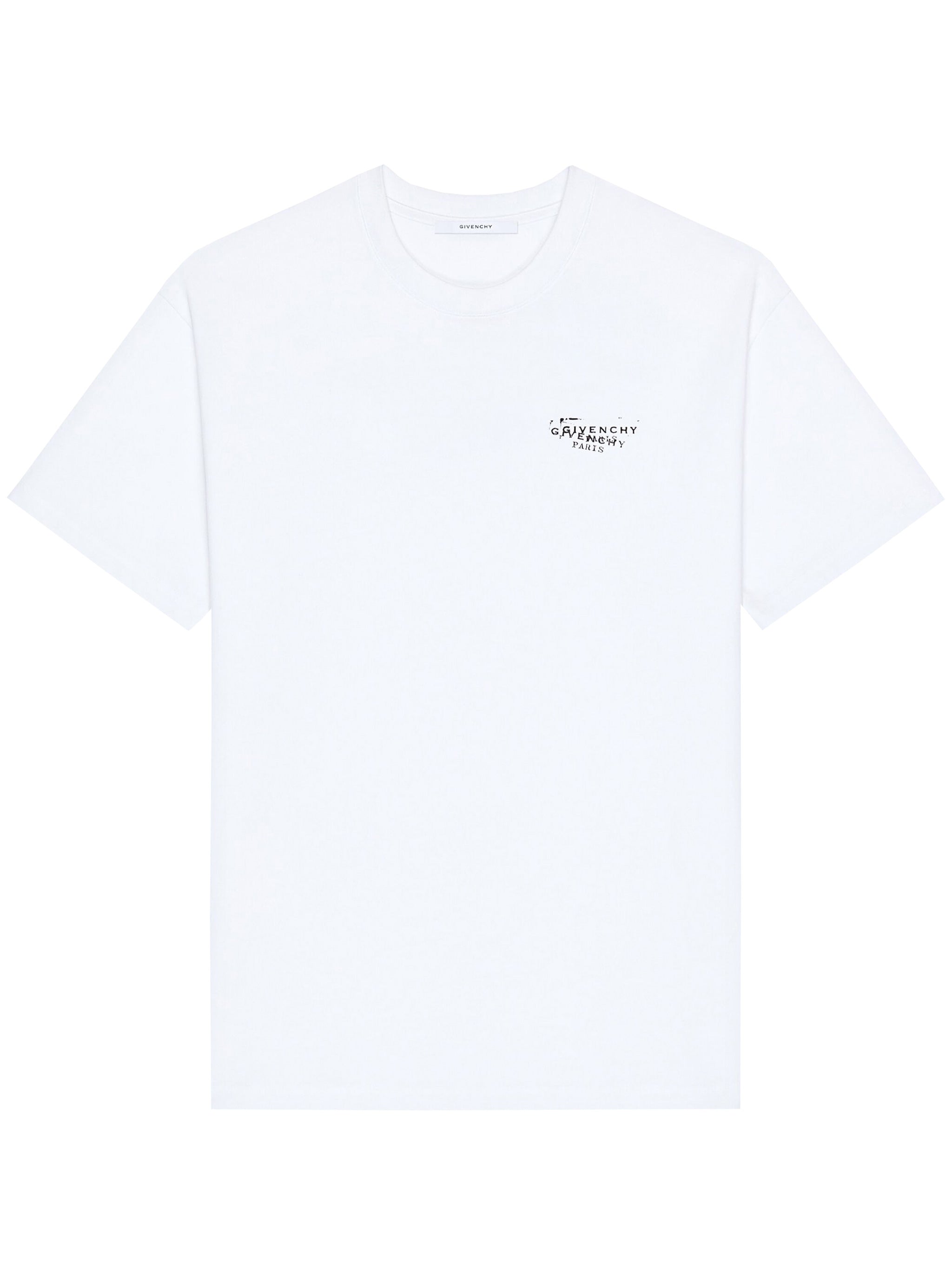 White Regular Fit Distressed Text T-Shirt