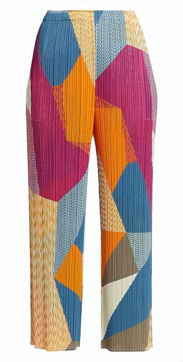 Pleated Design Cropped Pants