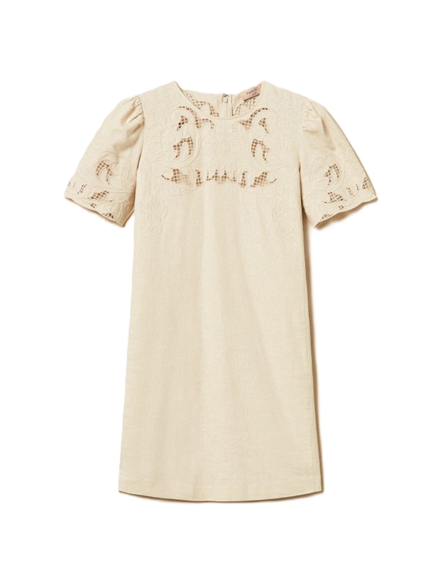 Short Mini Dress with Puffed Sleeves