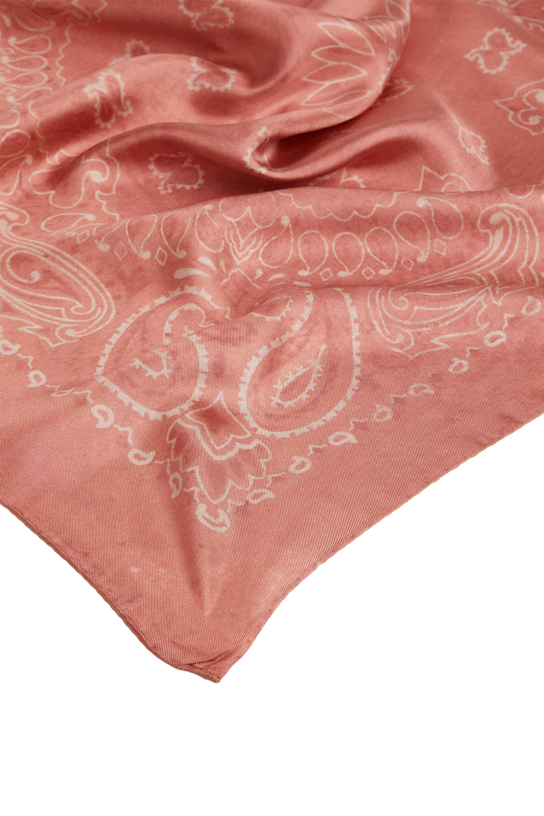 Pink Paisley Print Silk Foulard