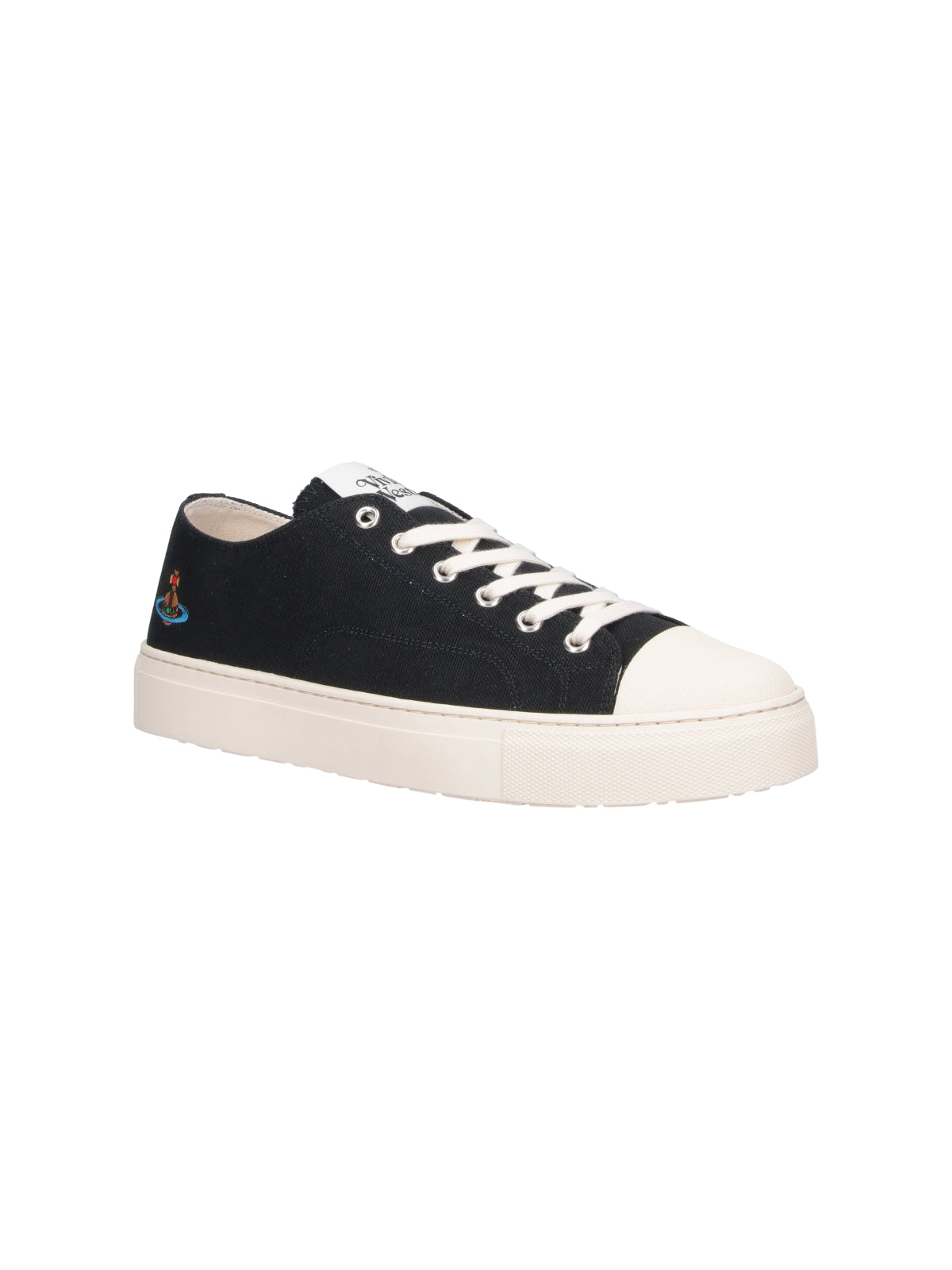 Black Plimsoll Cotton Low-Top Sneakers