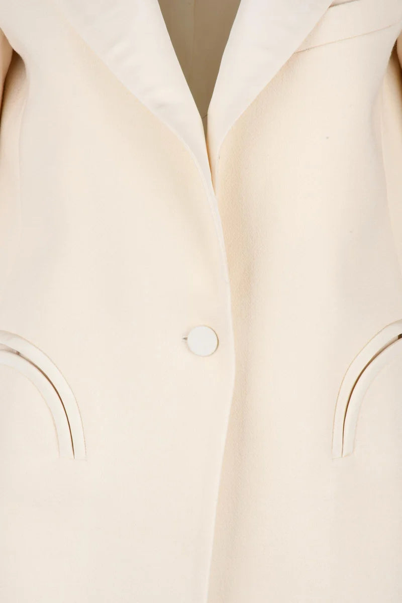 Long Jacket in Virgin Wool - White