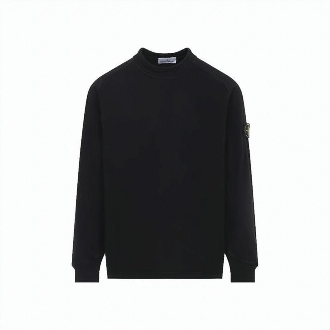 Long-Sleeve Black Tee with Distinctive Patch Logo