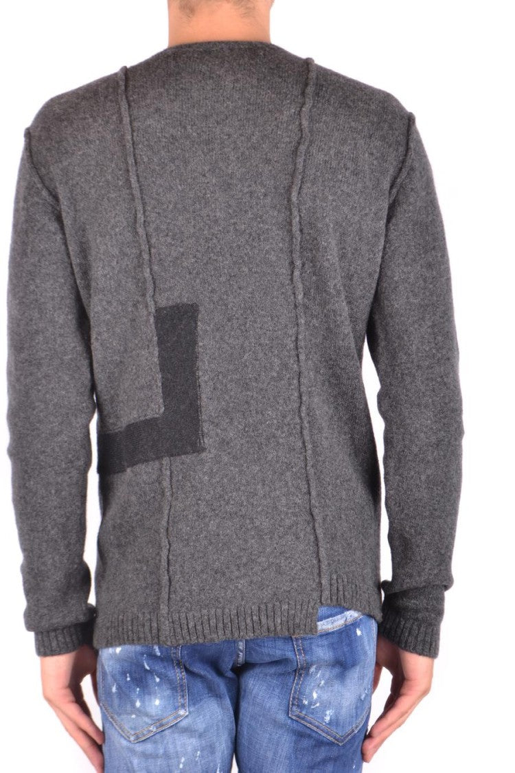 Textured Knit Sweater With Vertical Seam Details