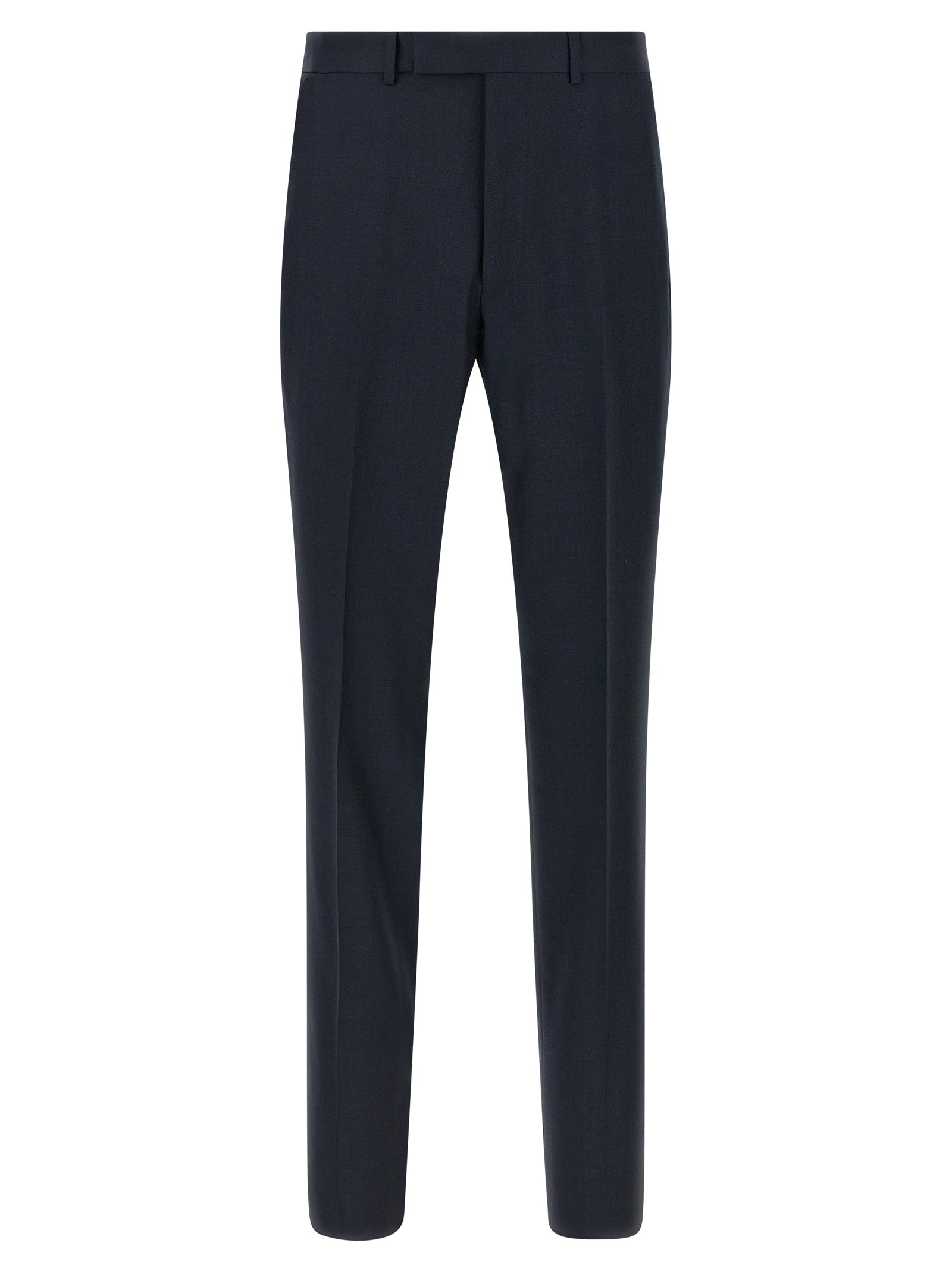 Single-Breasted Wool Dress with Tailored Trousers