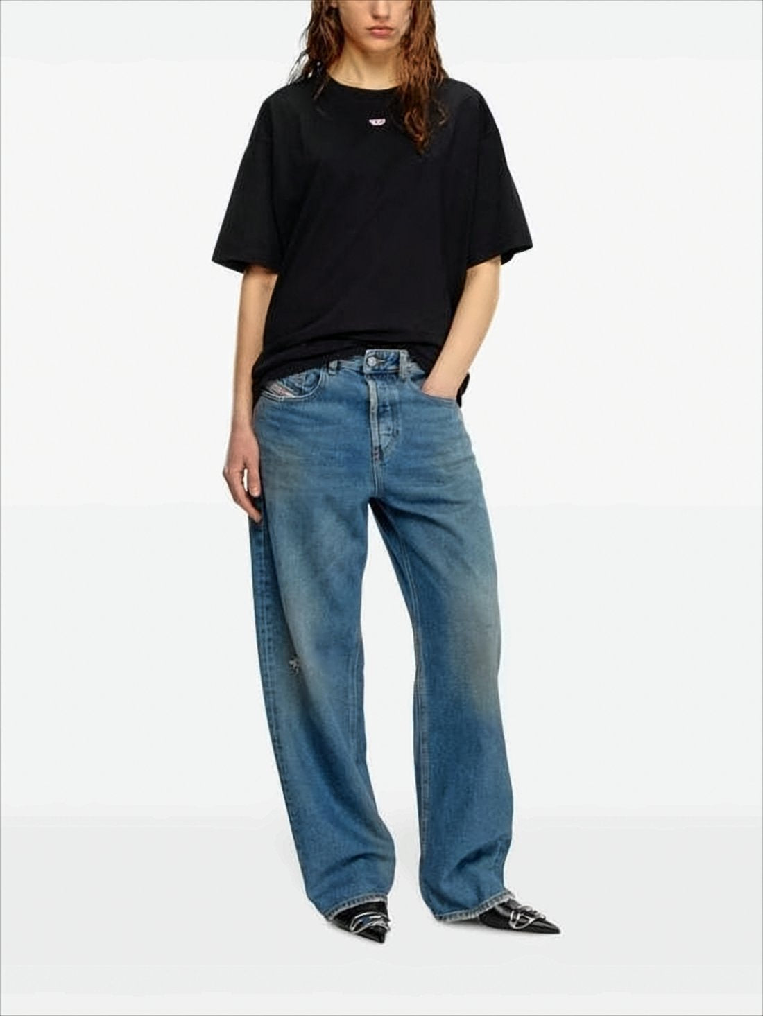 Relaxed-Fit Black Cotton T-Shirt