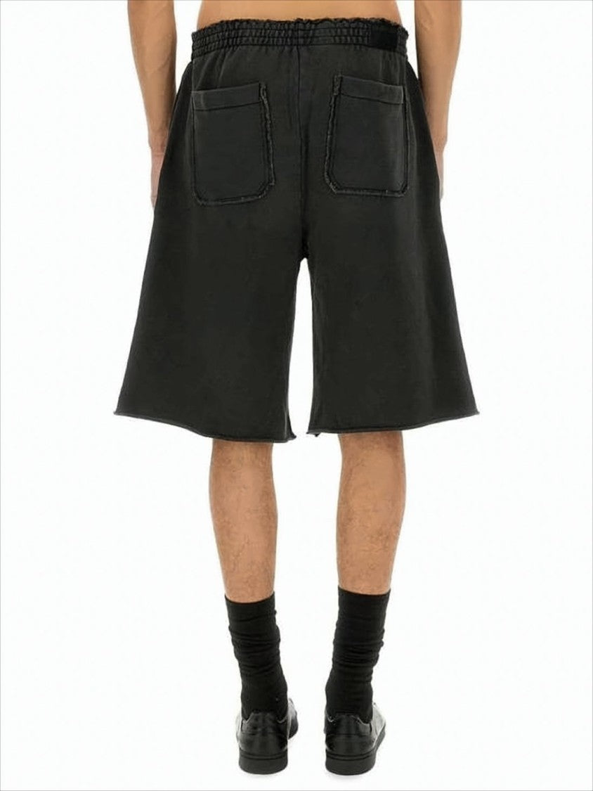 Relaxed-Fit Black Shorts with Flared Leg