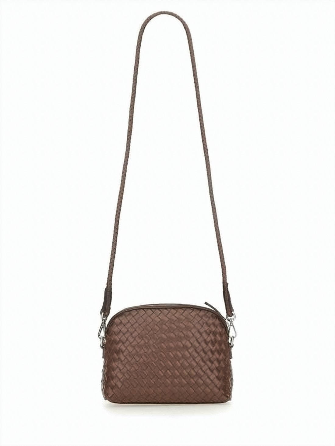 Buffalo Leather Woven Crossbody Bag