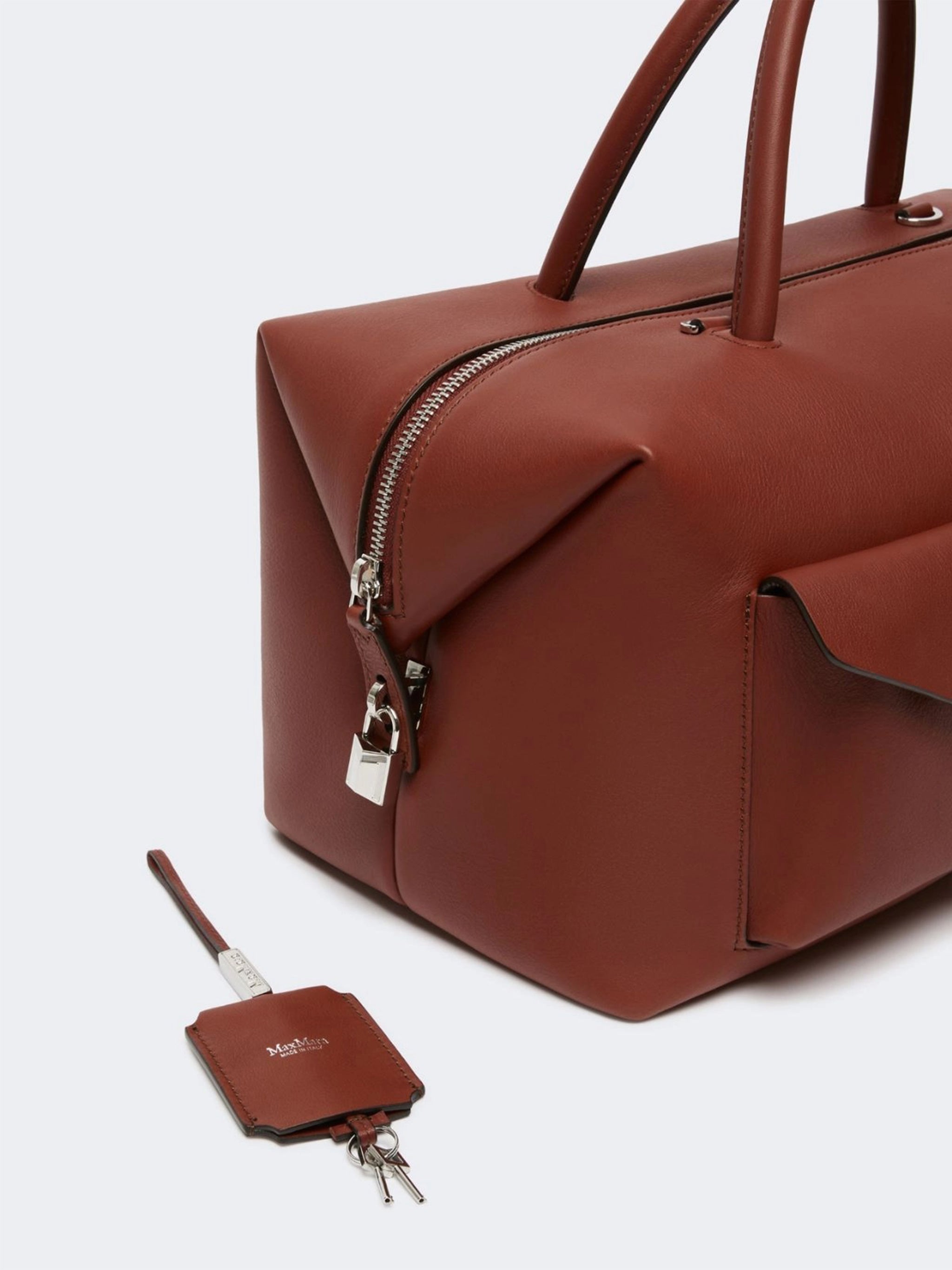 Brown Mxaholdallcargo Structured Leather Holdall Bag