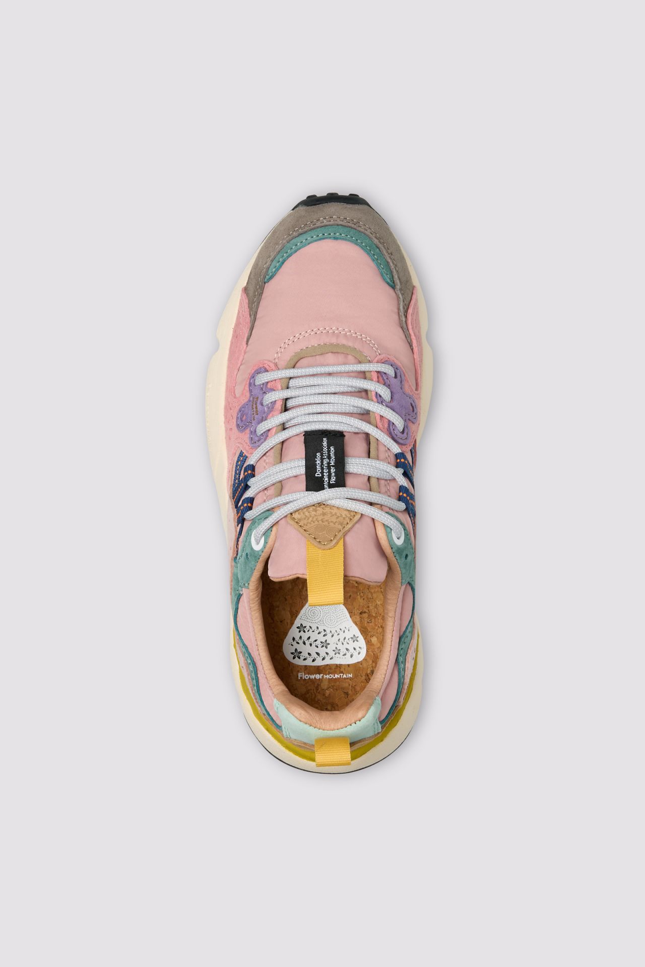 Multi-Layered Sneakers with Pastel Overlays and Chunky Sole