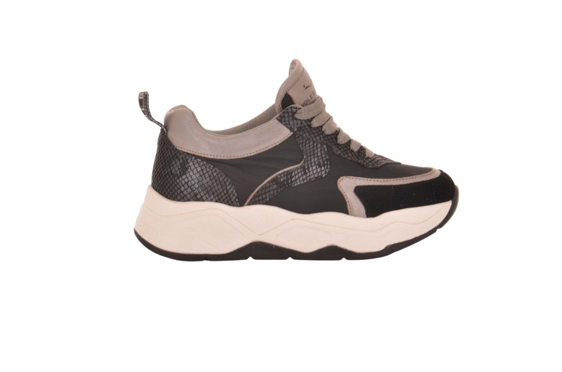 Two-Tone Suede And Technical Nylon Sneakers