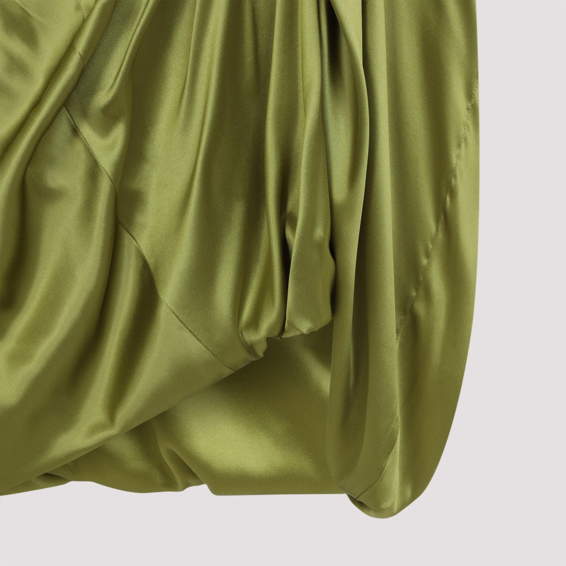 Knot Waist Draped Silk Dress