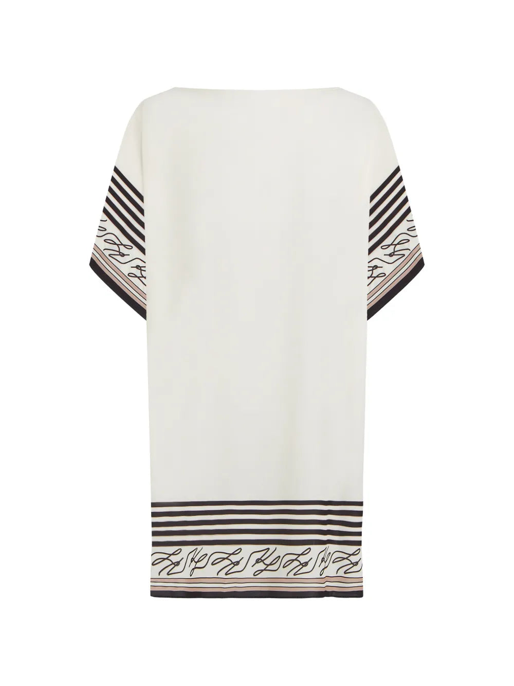 Cream Beach Cover-Up with Striped Borders