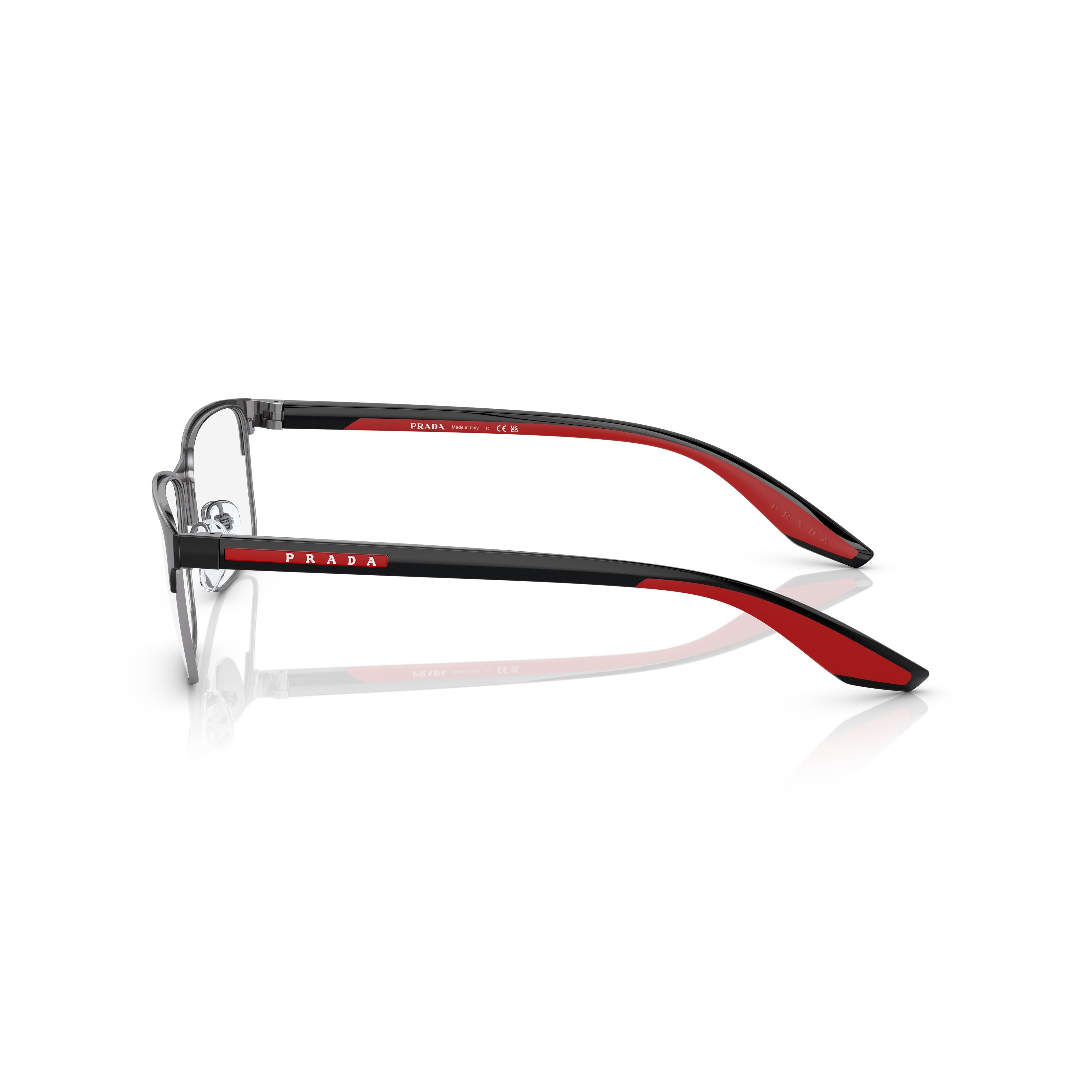0ps 50pv Rectangular Matte Black Steel Eyeglasses