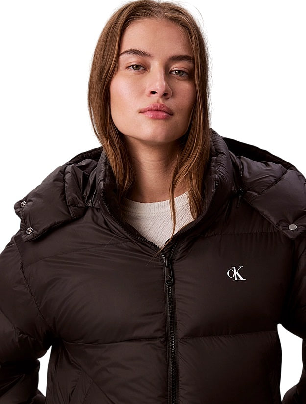 Cropped Boxy-Fit Coat With Detachable Hood