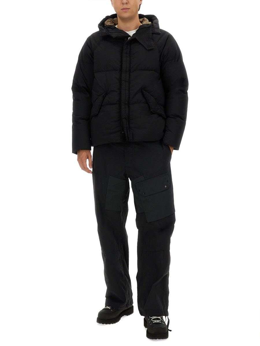 Puffer Down Jacket With High Collar And Hood