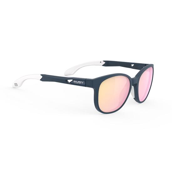 Rounded Acetate Sunglasses with Reflective Lenses