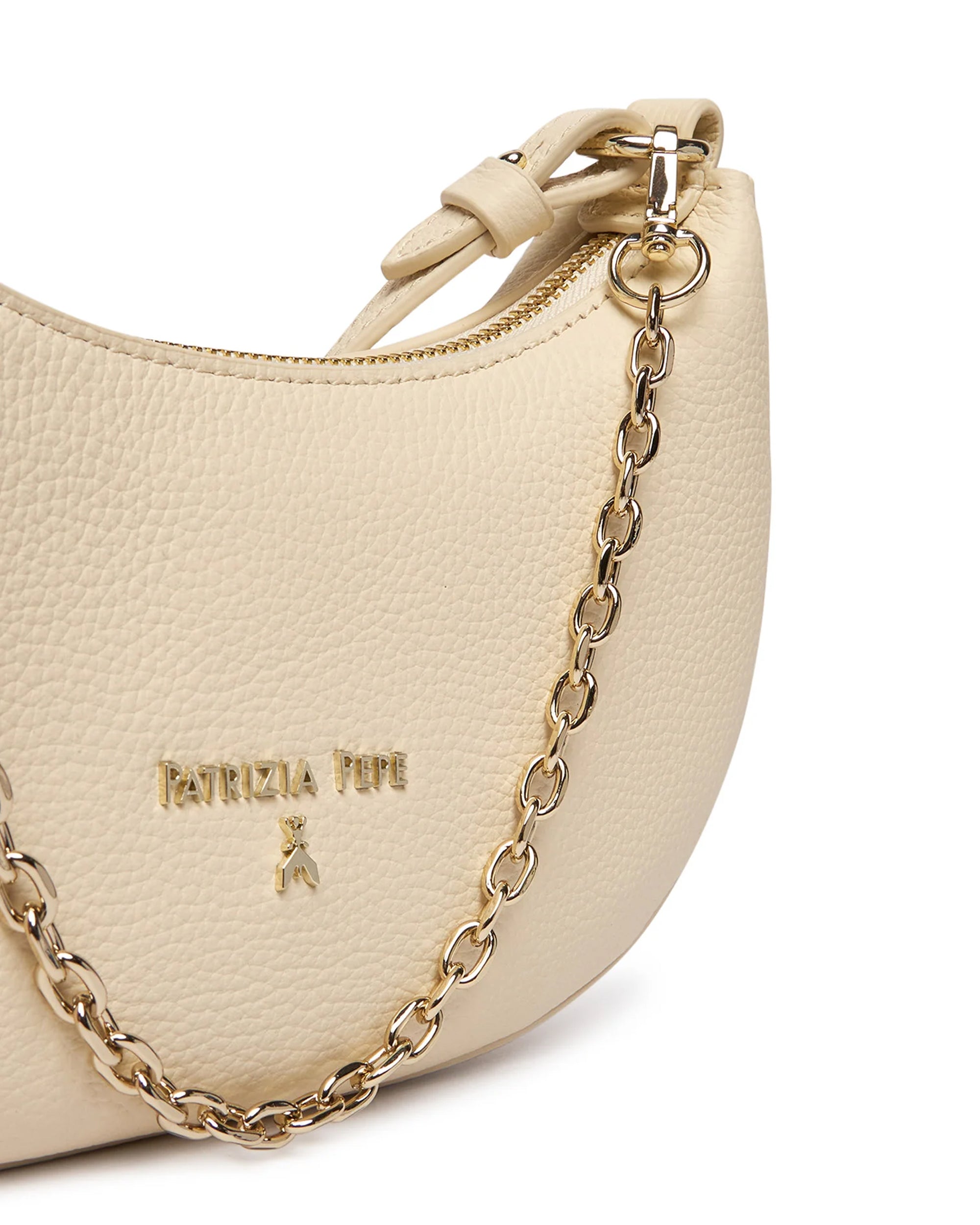 Wooly White Crescent Bag