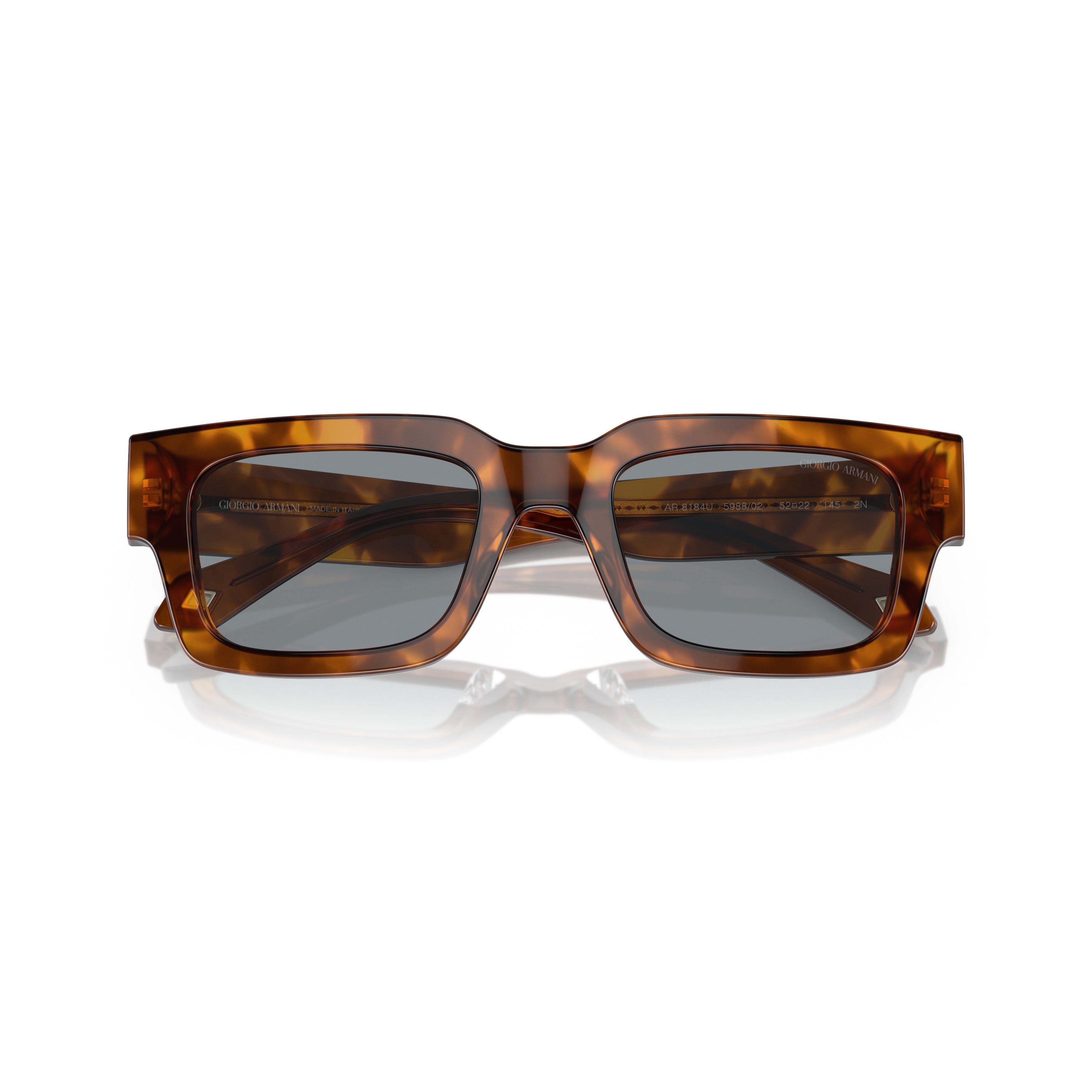 0ar8184u Rectangular Tortoiseshell Sunglasses with Metallic Accents