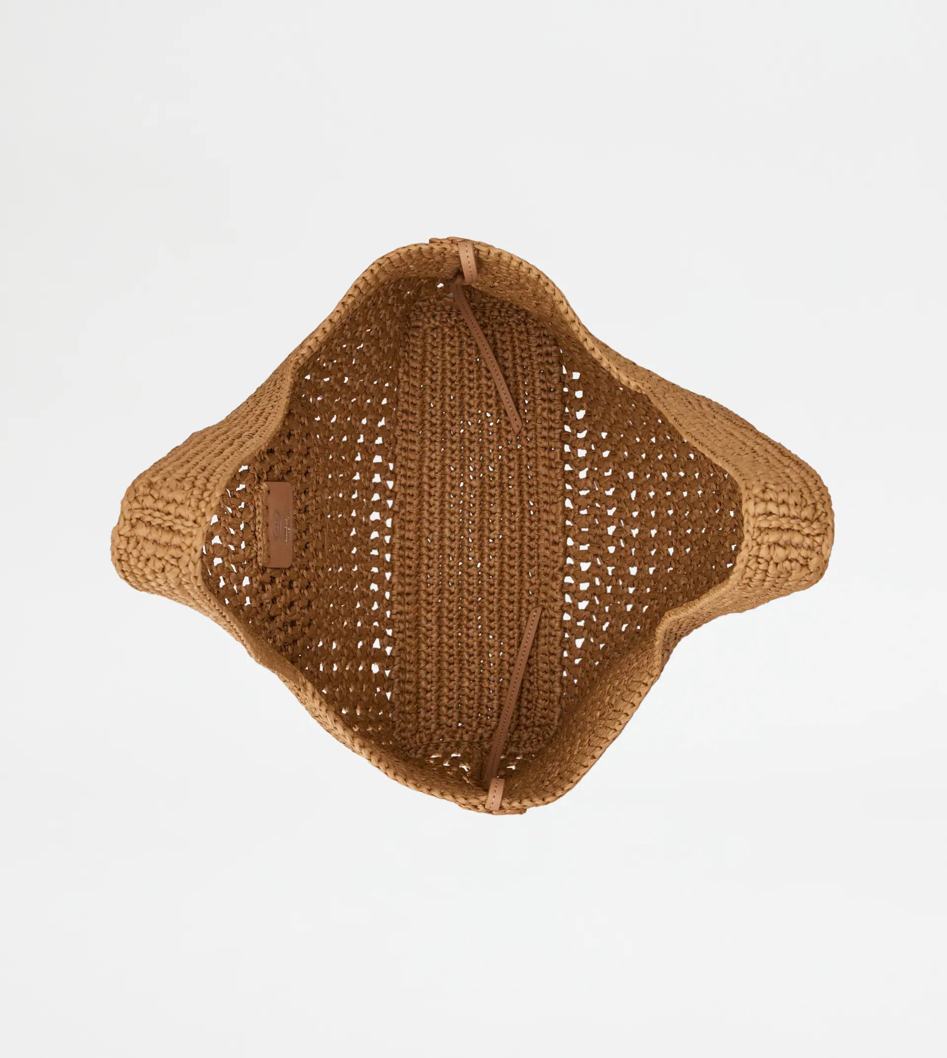 Medium Woven Tote Bag with Leather Logo Patch