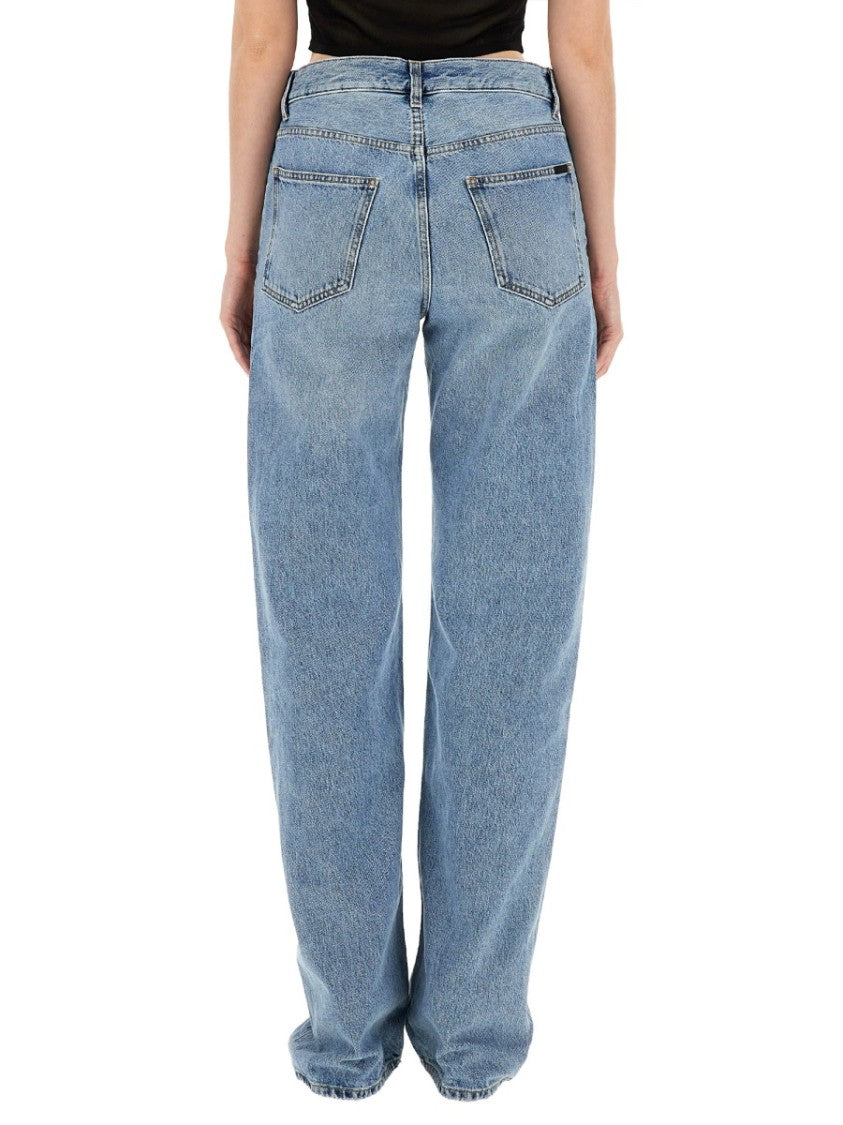 Straight-Leg Denim Jeans With Subtle Fading