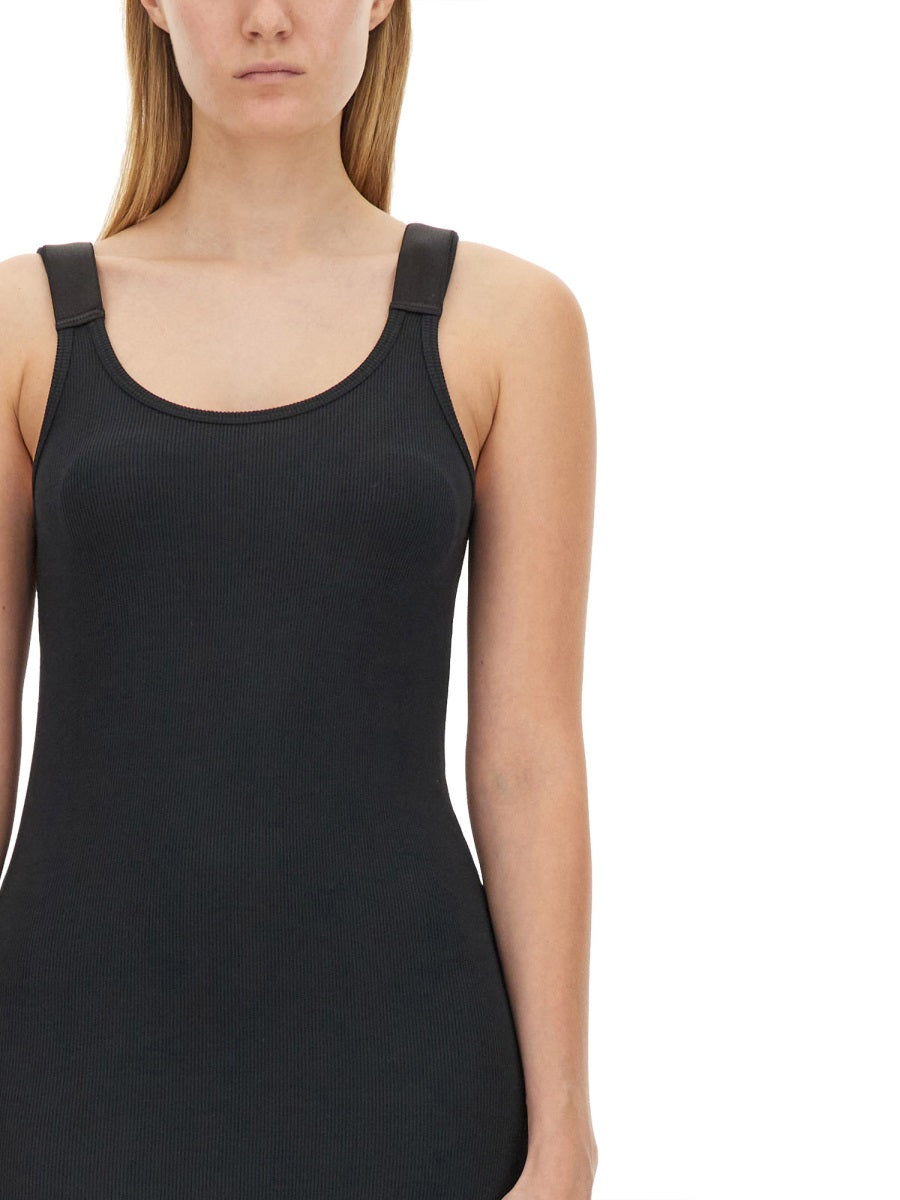 Ribbed Black Tank Dress