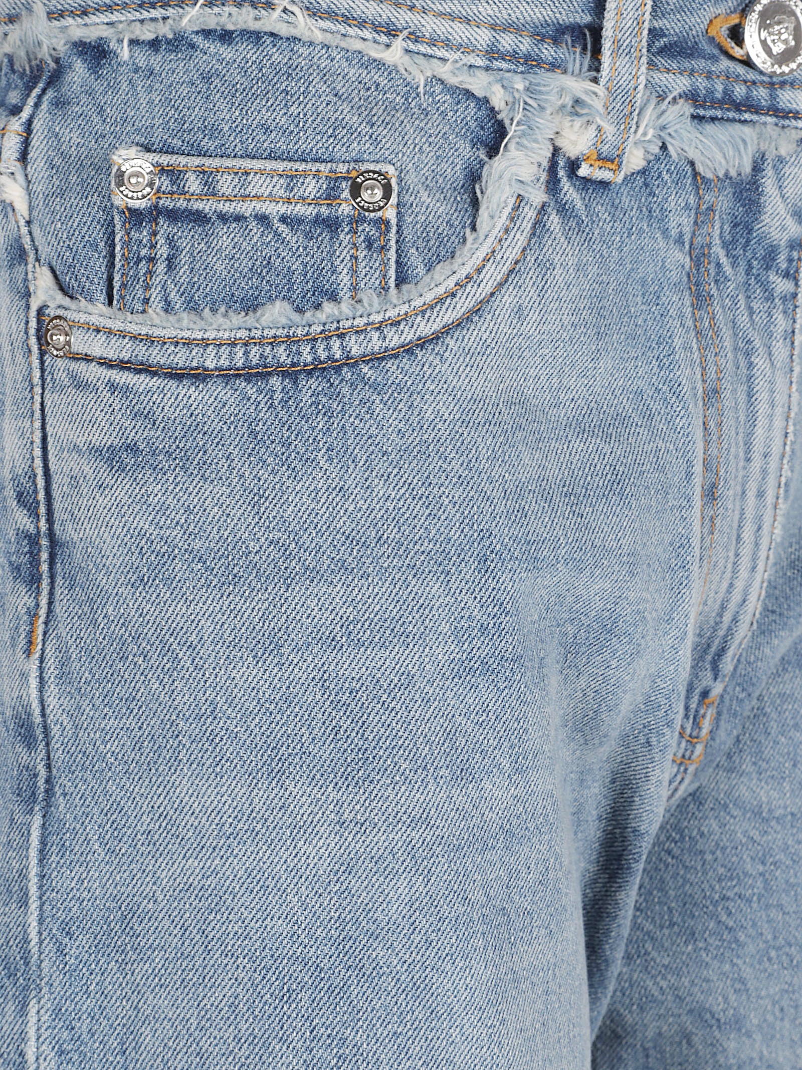 Stonewashed Cotton Denim Boyfriend Jeans