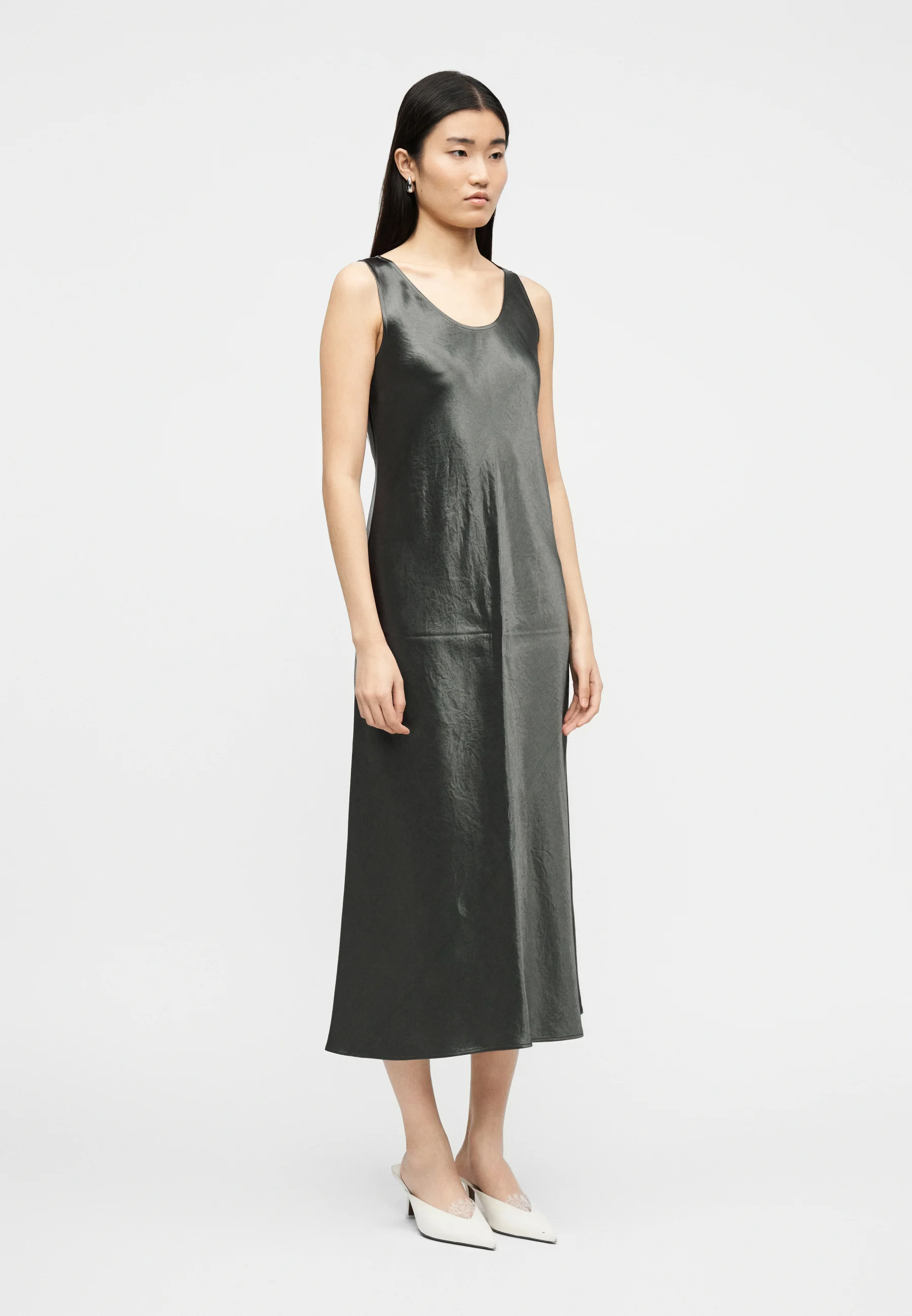 Gray Acetate Evening Gown