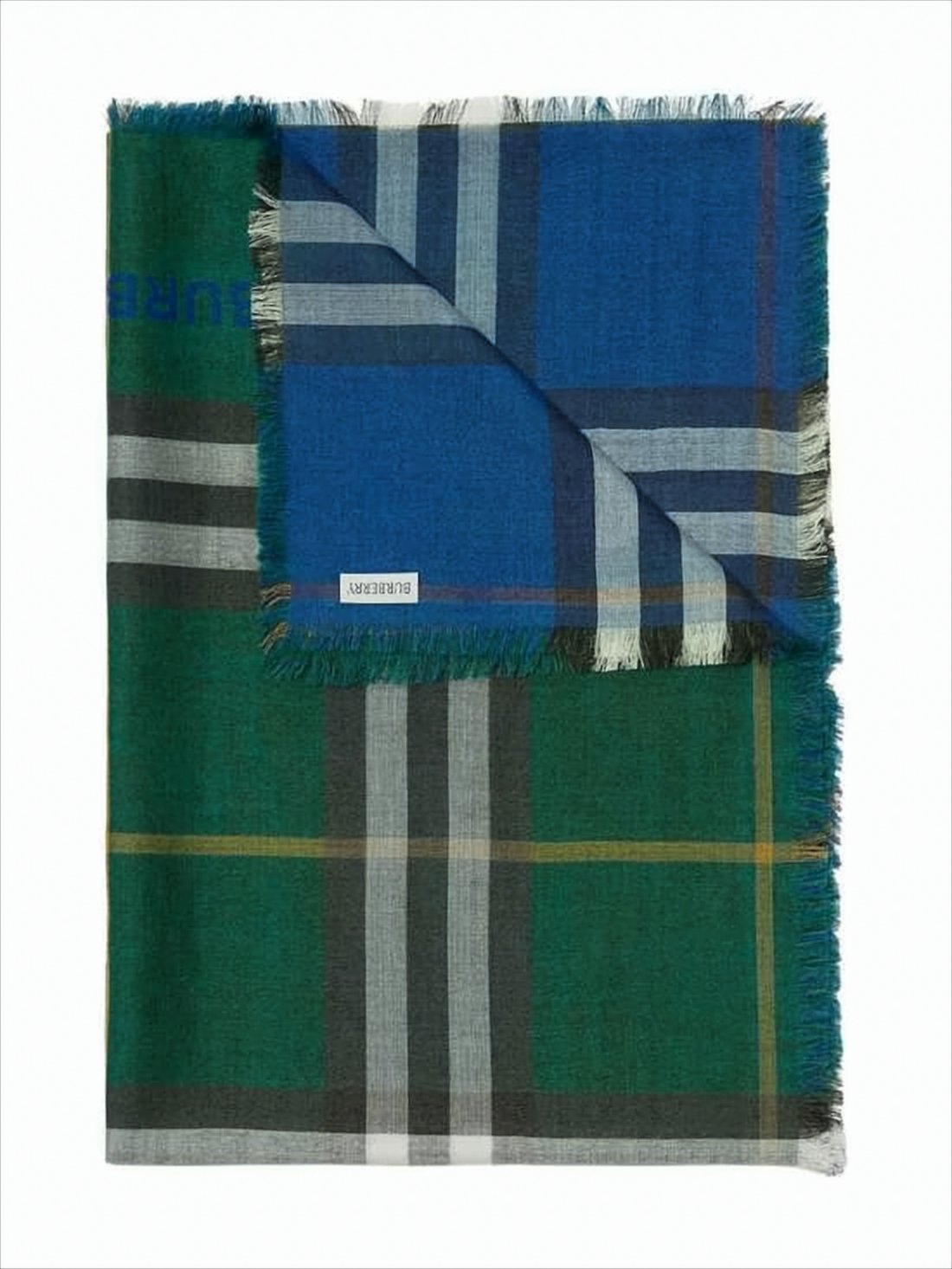 Plaid Square Scarf with Fringed Edges