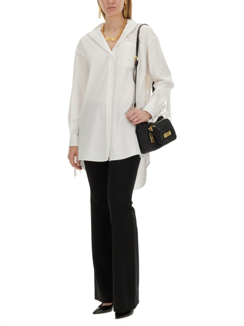 Fringe-Detail Poplin Shirt With Classic Collar