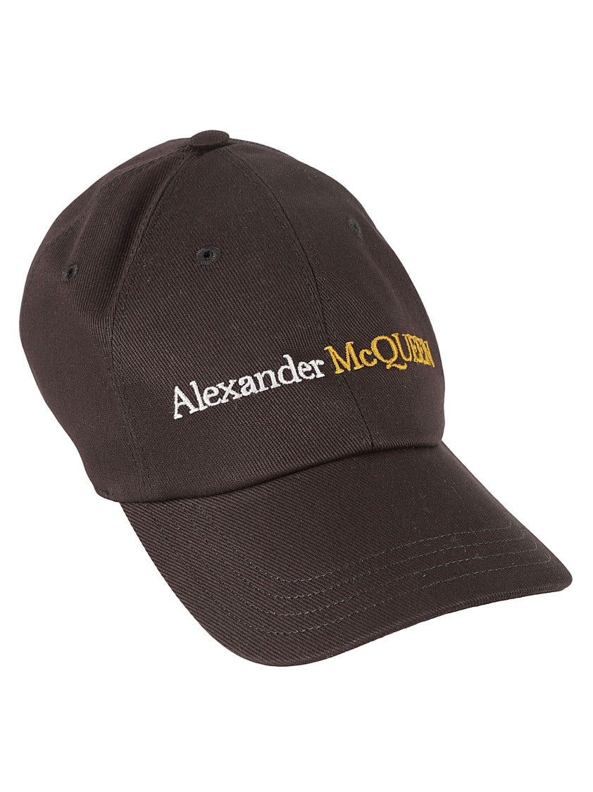 Structured Black Cap With Contrasting Logo