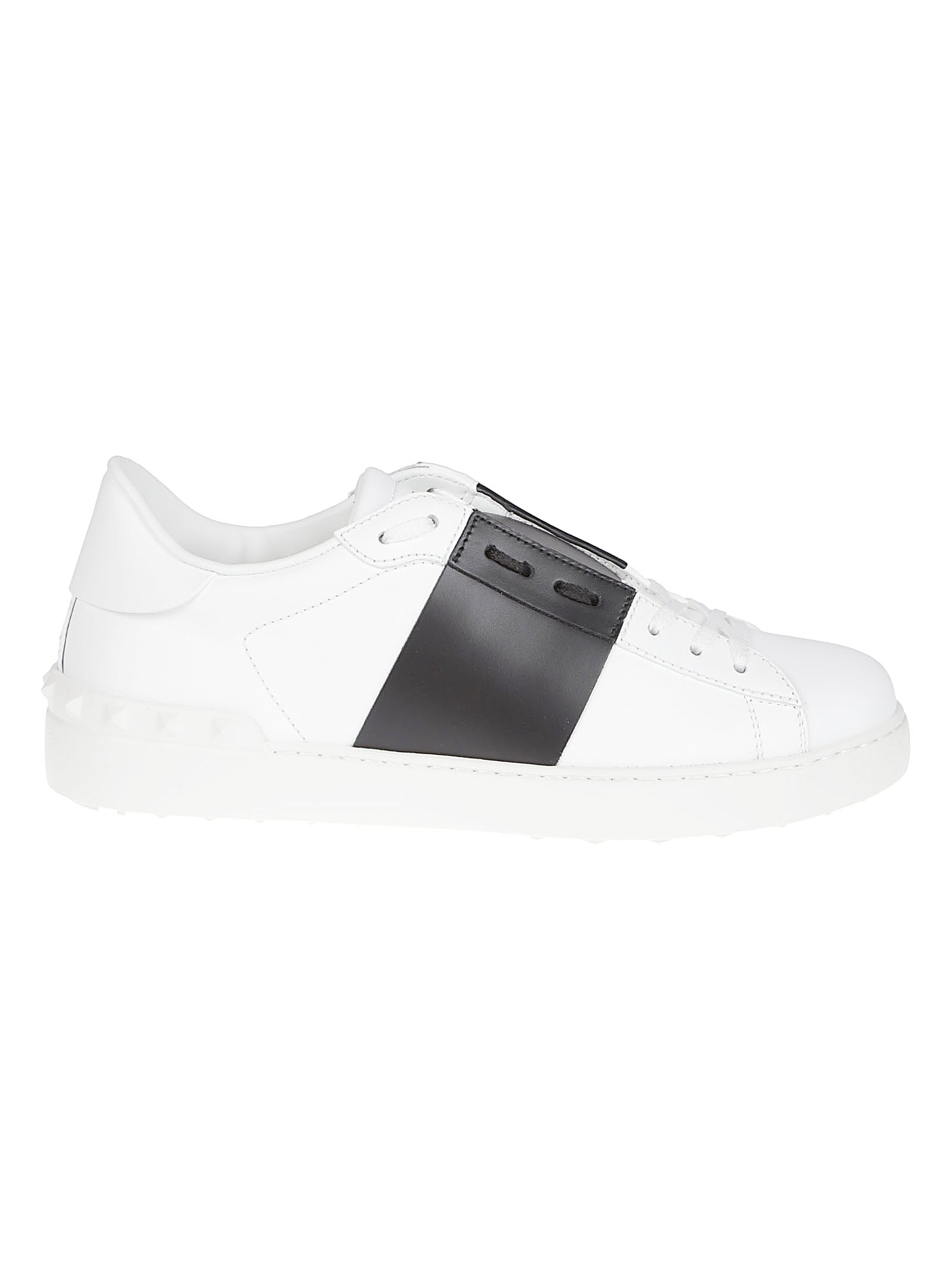 Low-Top White Sneakers With Contrasting Band