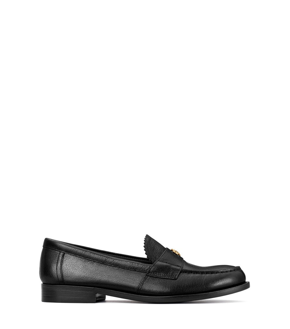 Caprine Leather Flat Shoes With Decorative Emblem