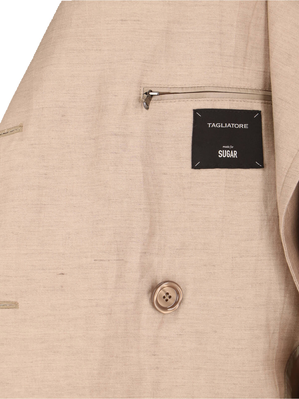 Beige Double-Breasted Wool Cotton Trench