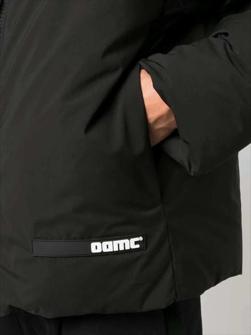 Boxy Black Padded Jacket with High Collar