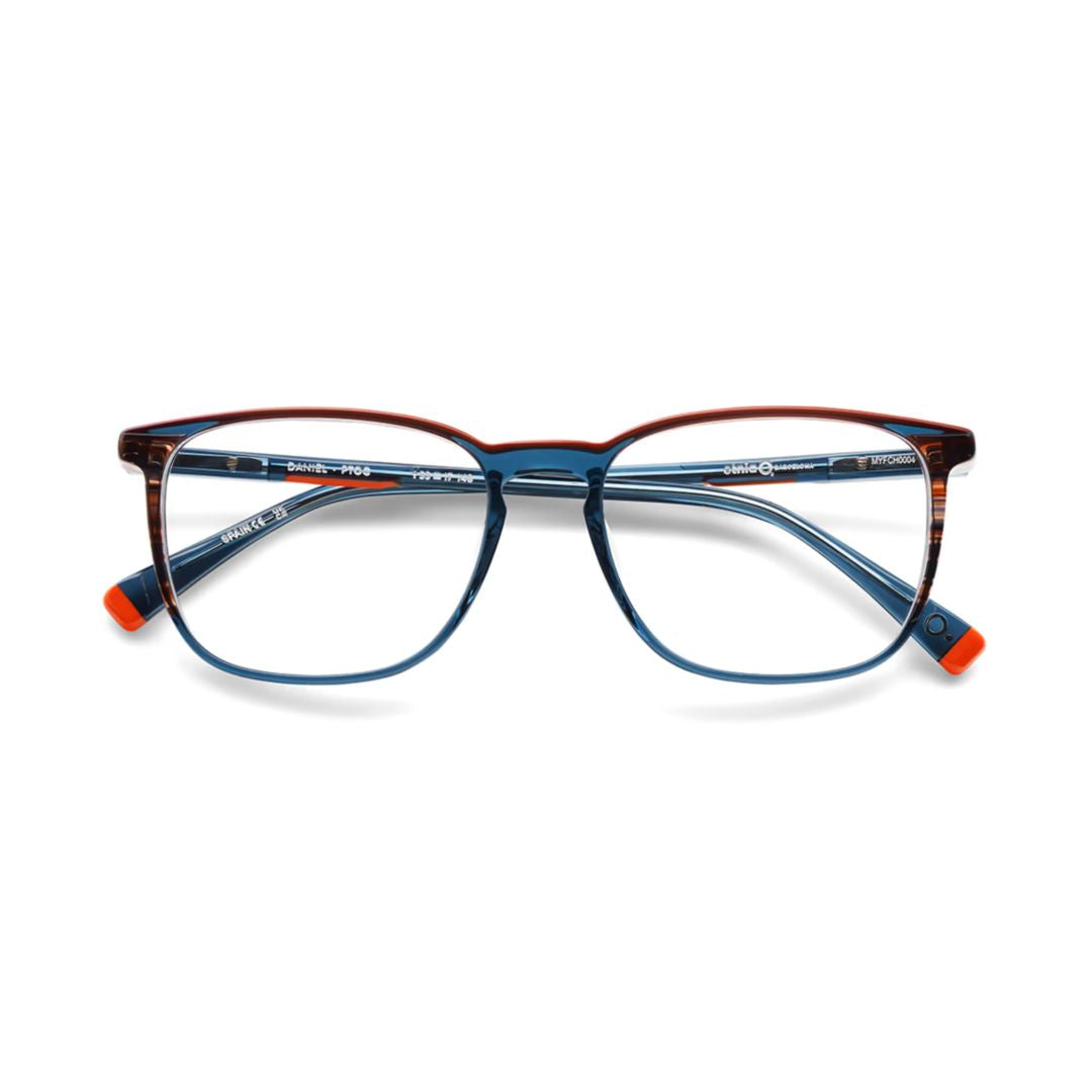 Daniel Rectangular Frame Eyeglasses with Translucent and Solid Elements