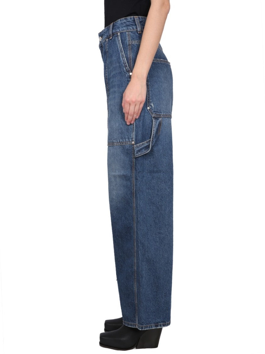 High-Waisted Utility Wide-Leg Jeans