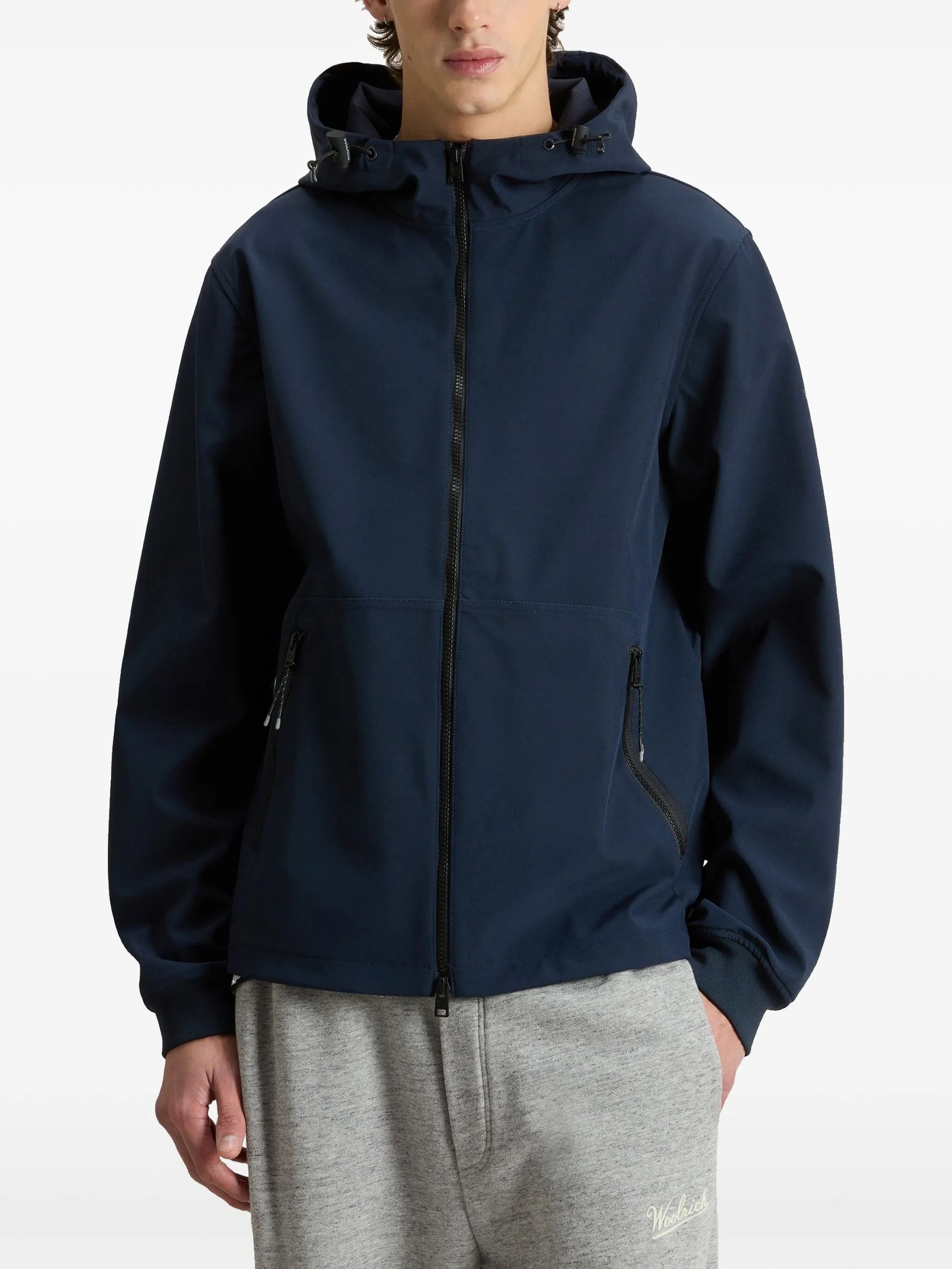 Blue Soft Shell Full Zip Hoodie