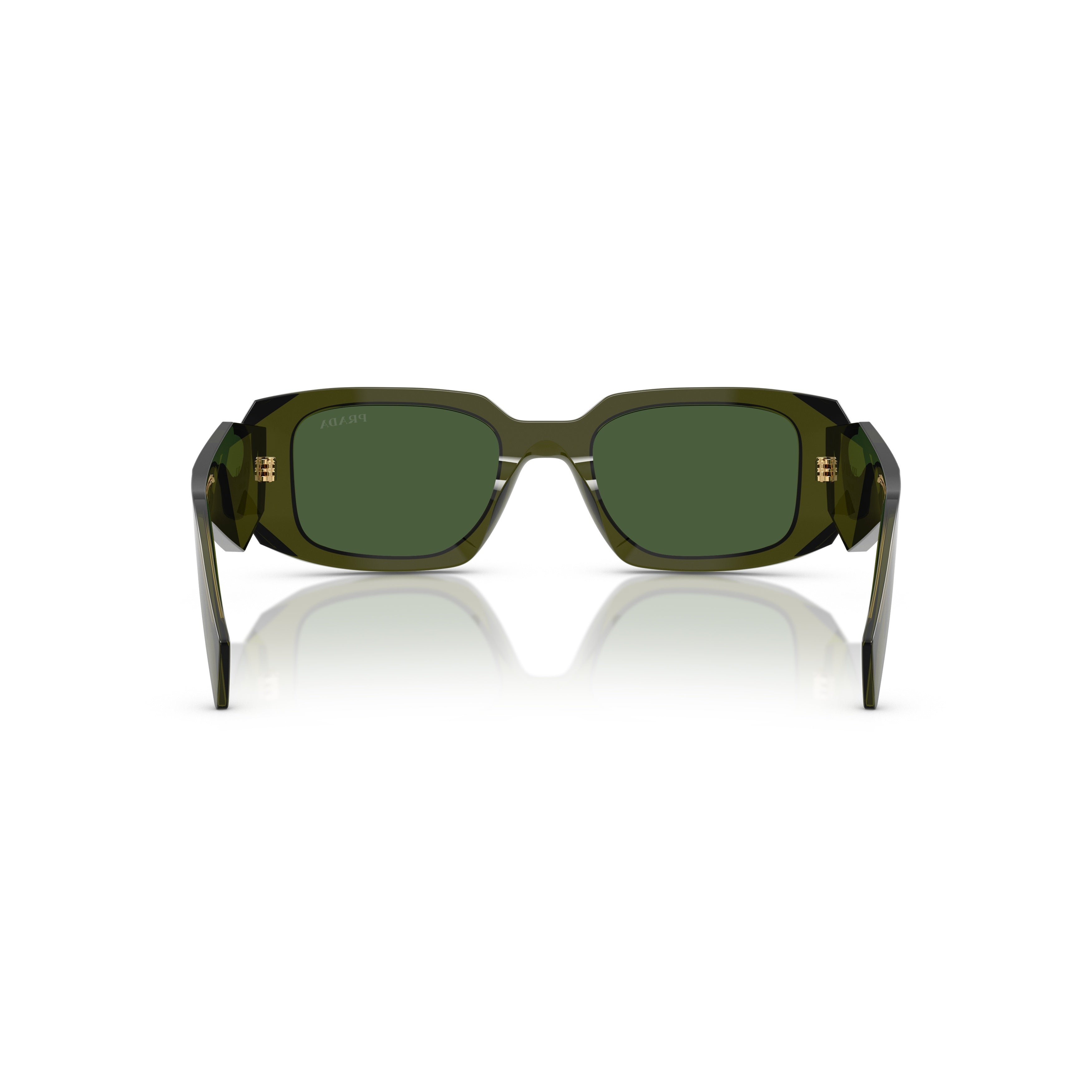 0pr 17ws Translucent Olive Green Rectangle Frame Sunglasses