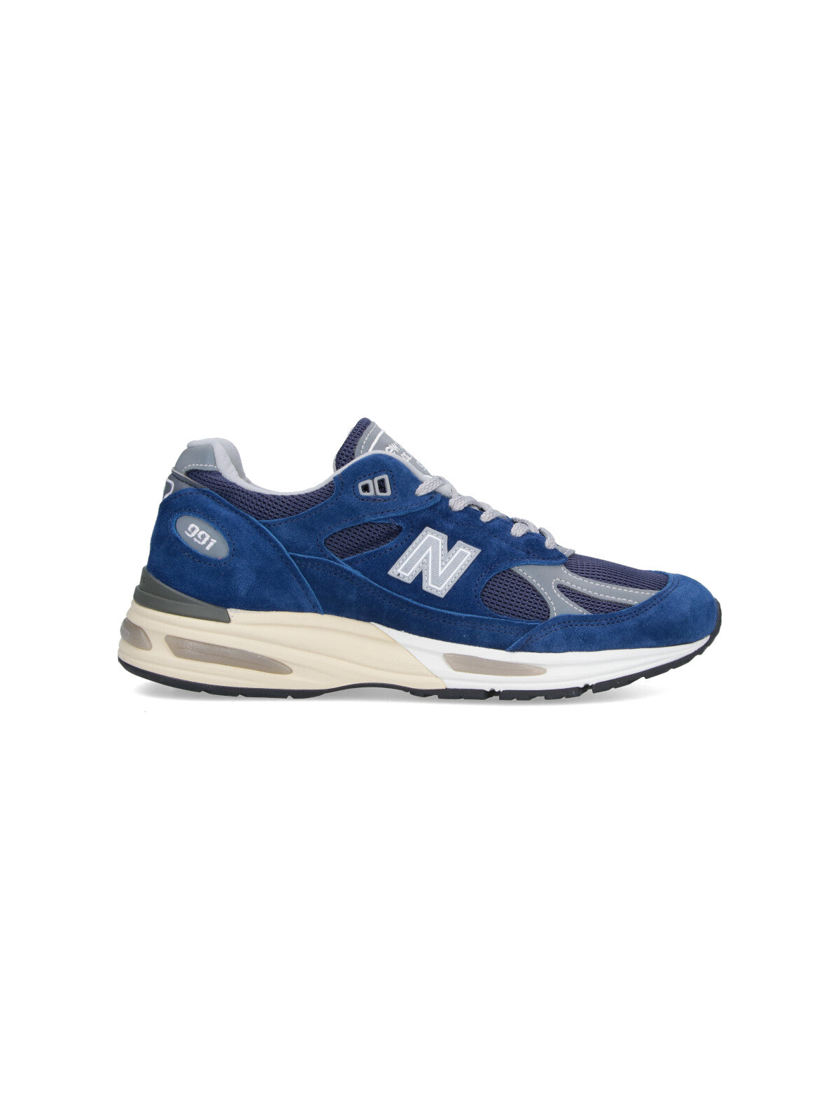 Blue Suede Mesh Low-Top Sneakers