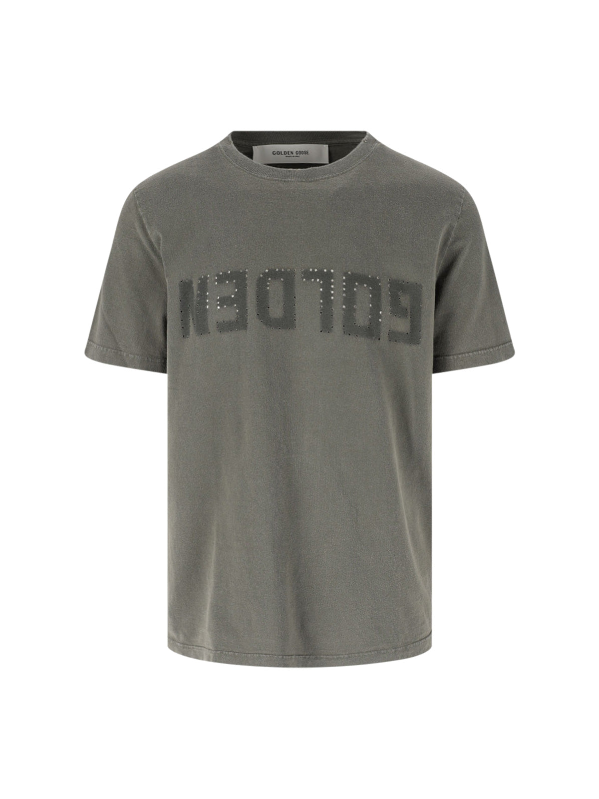 T-Shirt, In Green Cotton, Crew Neck