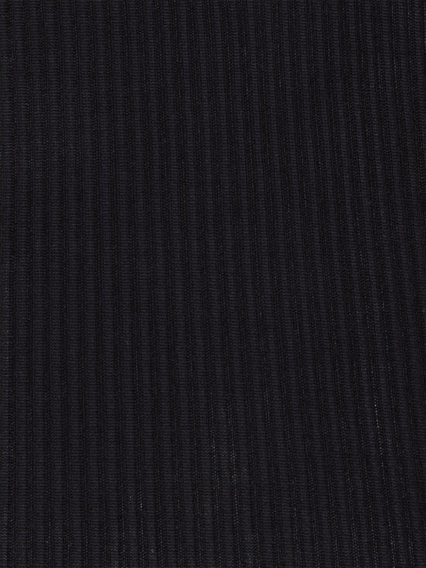 Silk Ribbed Tank Top with Tonal Embroidery